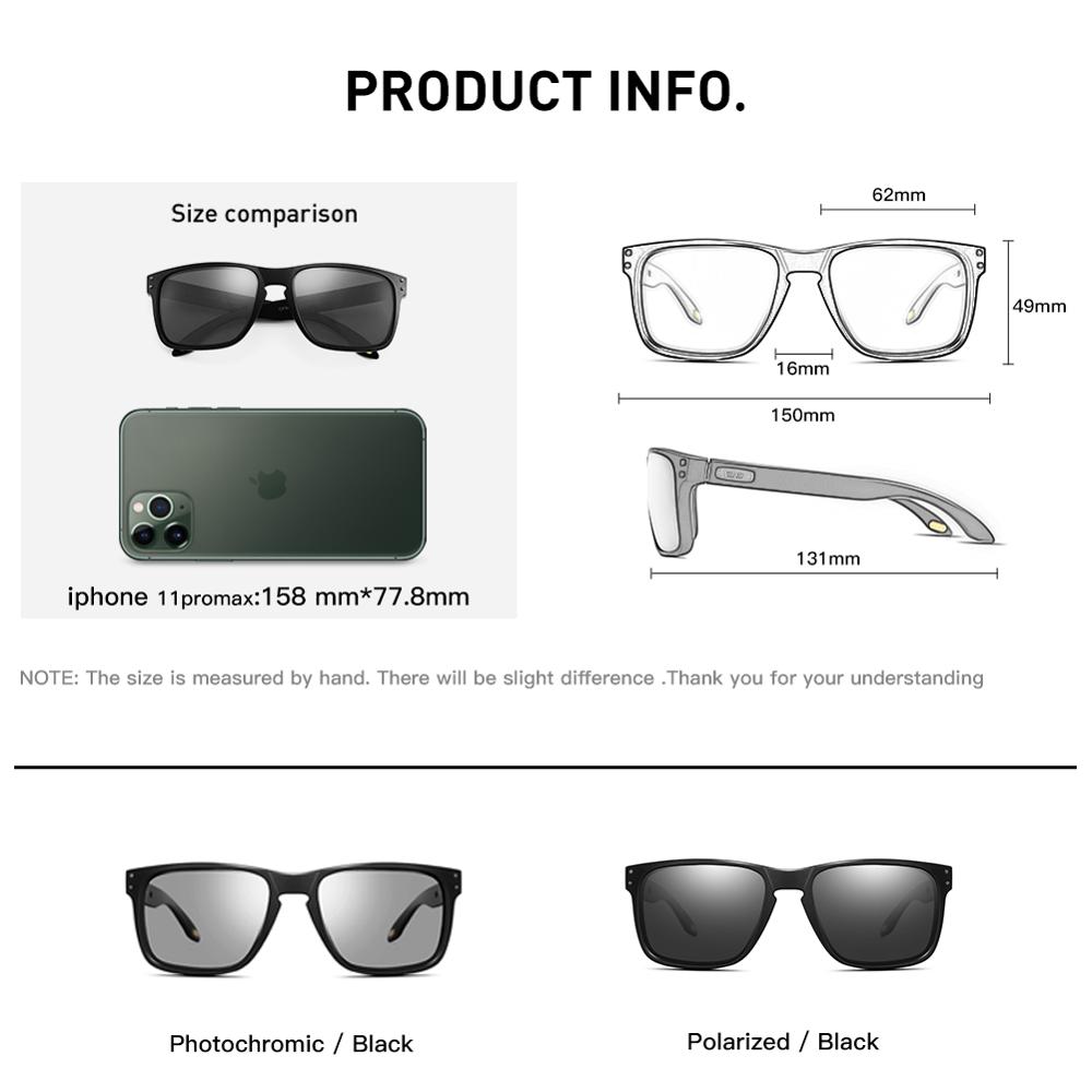 CAPONI Fahren Sonnenbrille Männer Polarisierte Neue Sonnenbrille Photochromen Platz TR Rahmen Schwarz männer Schattierungen BS9417