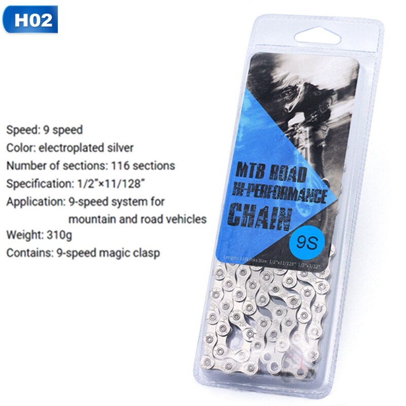 Ground Road Bike Chain 8/9/10/11 Speed Full Electroplating Chain 24/27/30 Speed Change With Quick Release Buckle: H02