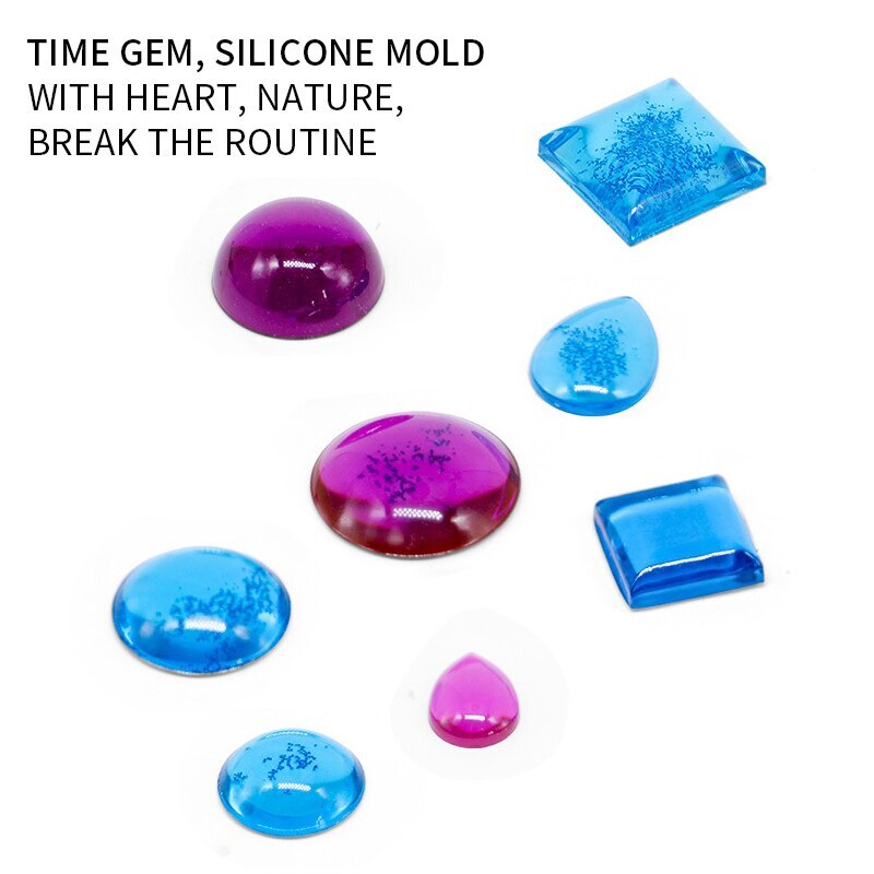 Gemma Del silicone Della Muffa Del Fondente Della Muffa di Vetro Dello Specchio Dotato di Fondo di Cristallo FAI DA TE Bianco Della Decorazione Del Mestiere di Cristallo Gocce di gel di Silice