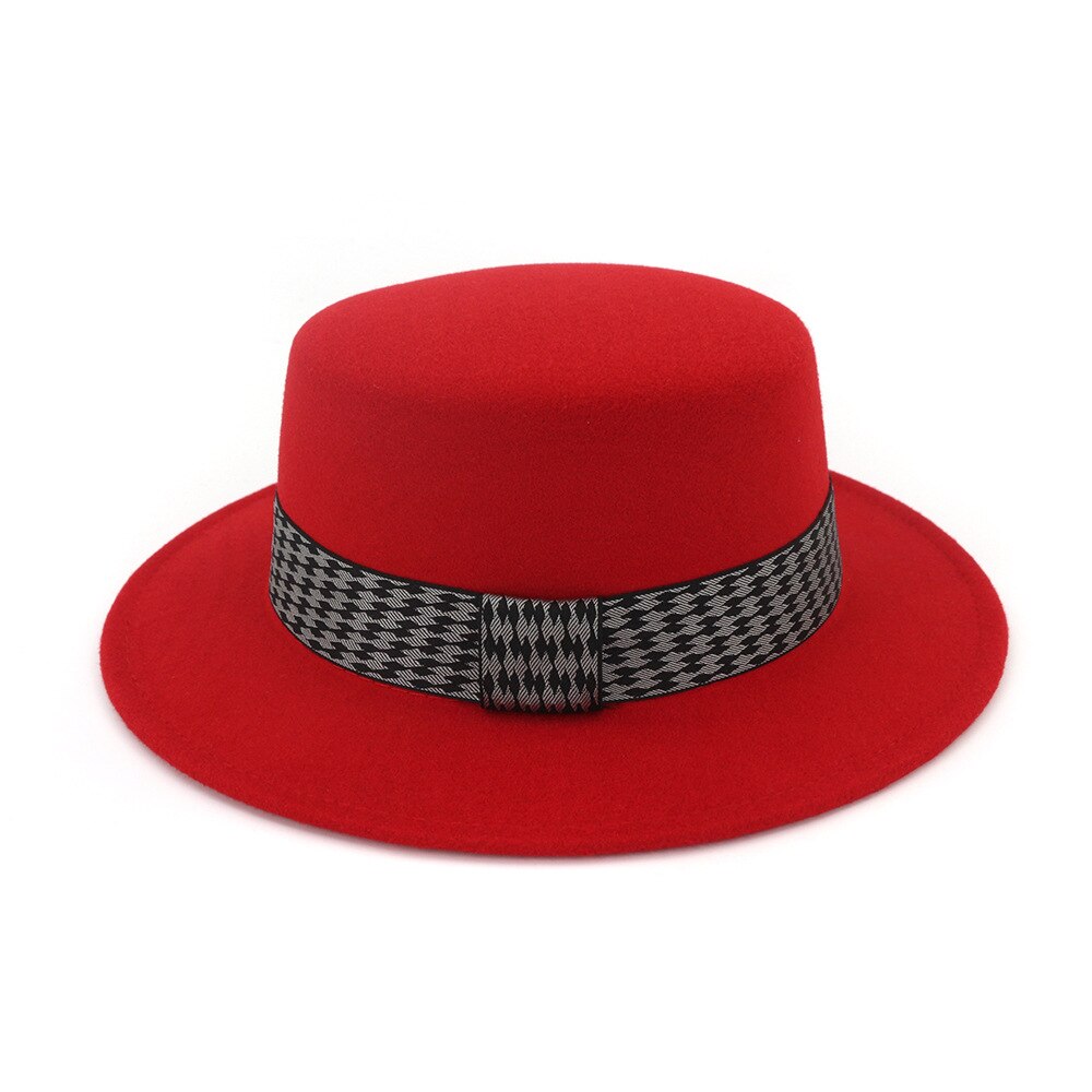 Buttermere Rode Fedora Hoed Voor Vrouwen Wol Schipper Vilten Hoed En Cap Britse Stijl Vintage Vrouwelijke Wollen Jazz Hoed: red