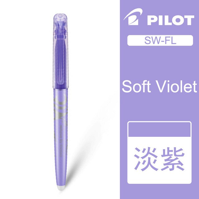 Pilot sw-fl frixion slettelig highlighter 6 stk farvemarkør sæt doodle malerartikler: Blød lilla