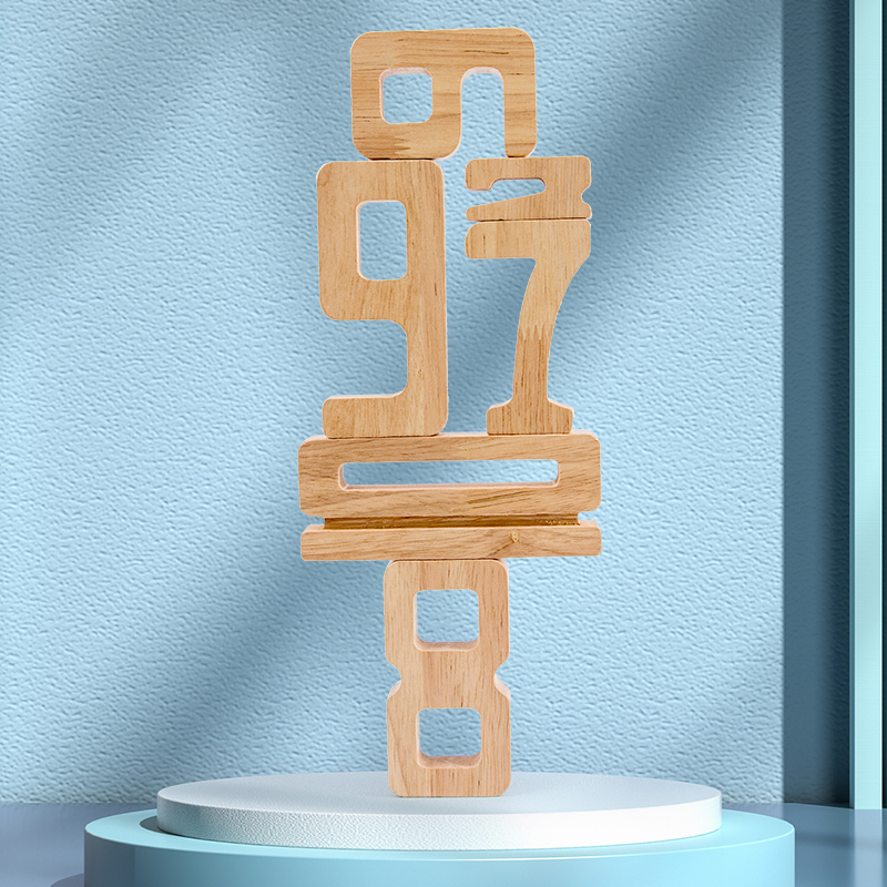 Number Building Blocks Wooden Math Digital Toys Baby Balance Block Toy Montessori Educational Natural Wood Math Toys for Kids