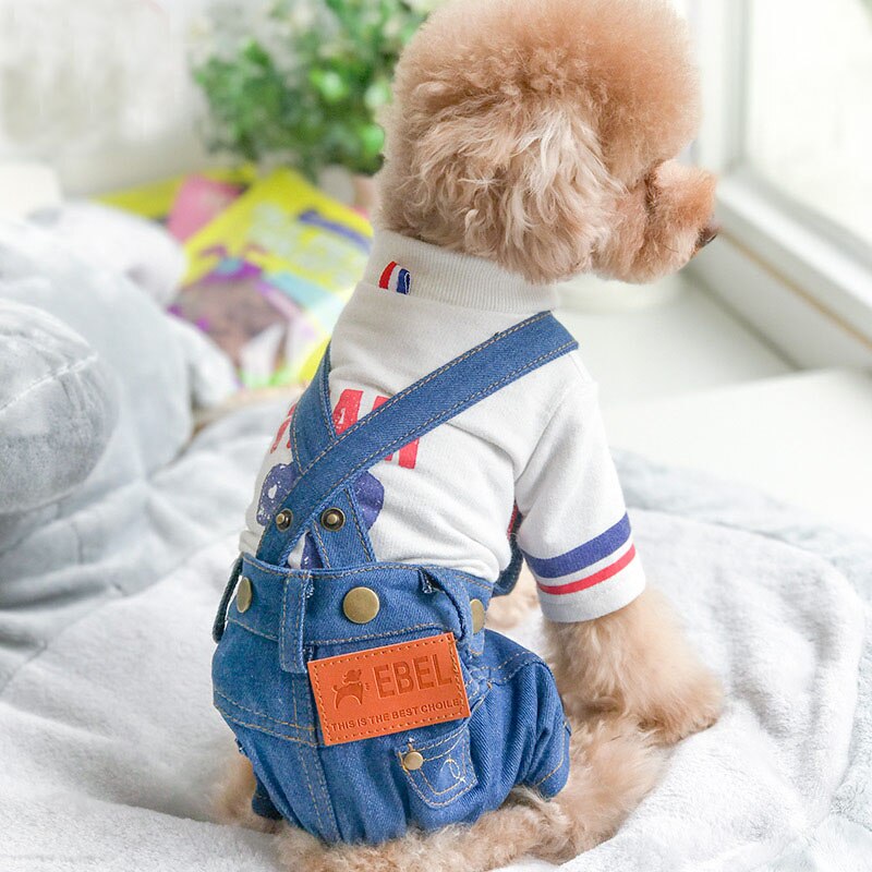 Hond Kleding Voor Kleine Honden Kleding Chihuahua Denim Jumpsuit Jean Pak Hond Accessoires Franse Bulldog Kostuum Puppy Kleding