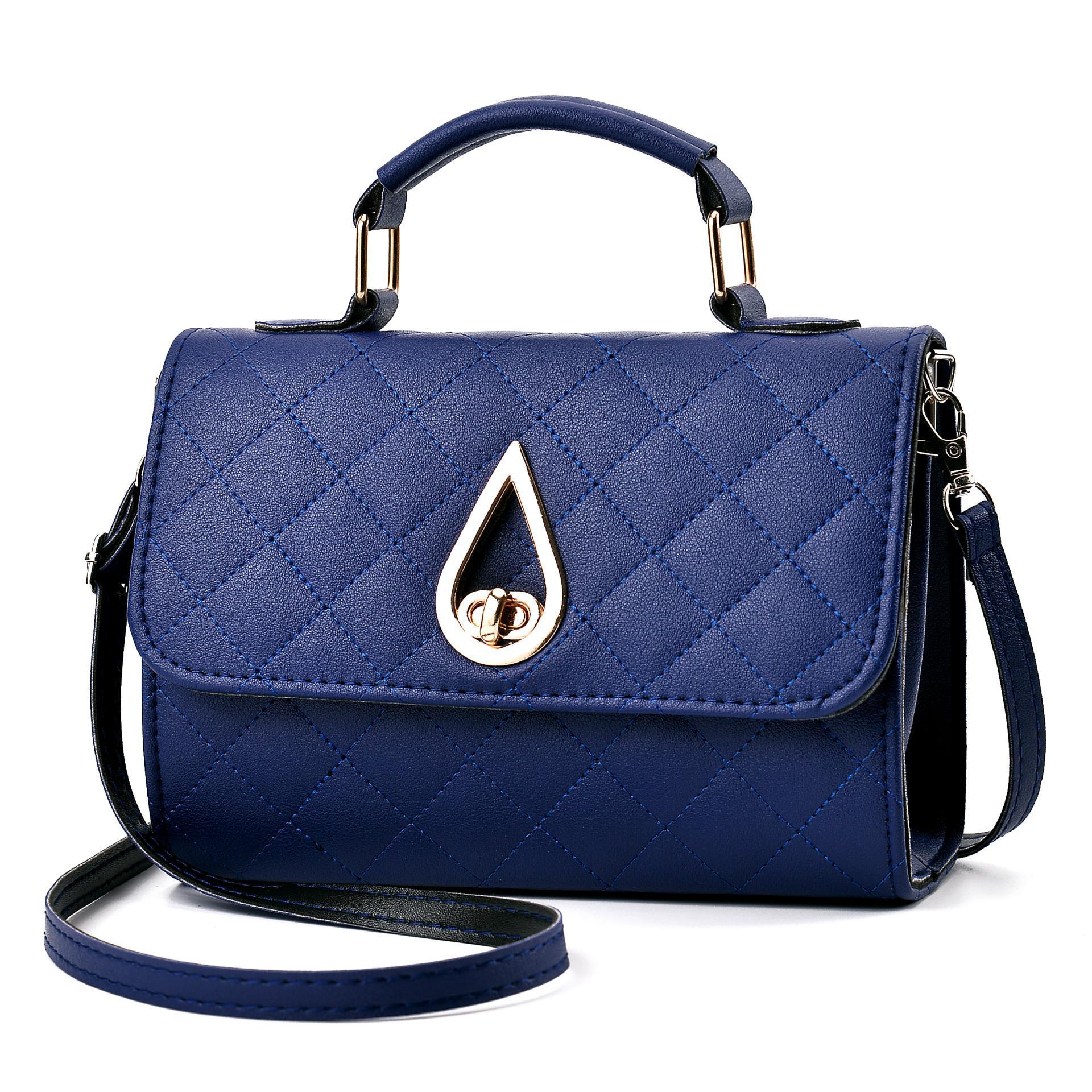 Women's shoulder bag Korean version Messenger red bag water embroidered lattice set clutch female shoulder bag 729: 729 blue