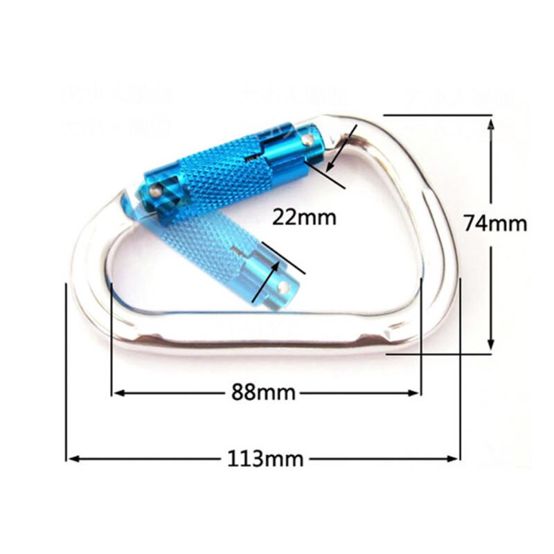 Mosquetón de aluminio con bloqueo automático, hebilla en forma de D para escalada en roca, Yoga, hamaca, Camping, senderismo, deportes al aire libre, 25KN