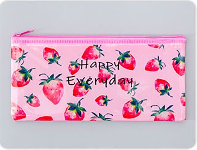 Bolsa de lápices de fruta original, estuche de malla Kawaii, archivador, estuche grande de pluma de PVC para niñas, papelería coreana, suministros escolares: Small 10
