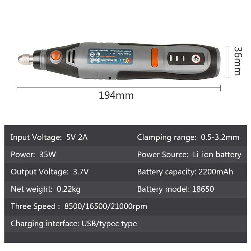 Wiertarko-grawerka akumulatorowa 35W mini Bezprzewodowa Wiertarka Polerka USB Akumulatorowa Narzędzie Obrotowe Dremel robić Biżuterii Metalu