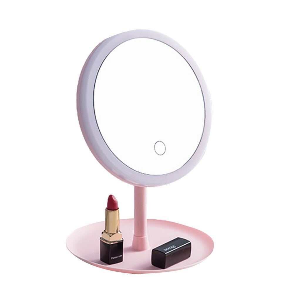 Girls Lighted Makeup Mirror Daylight LED Vanity Bathroom Travel Compact: Three colors light