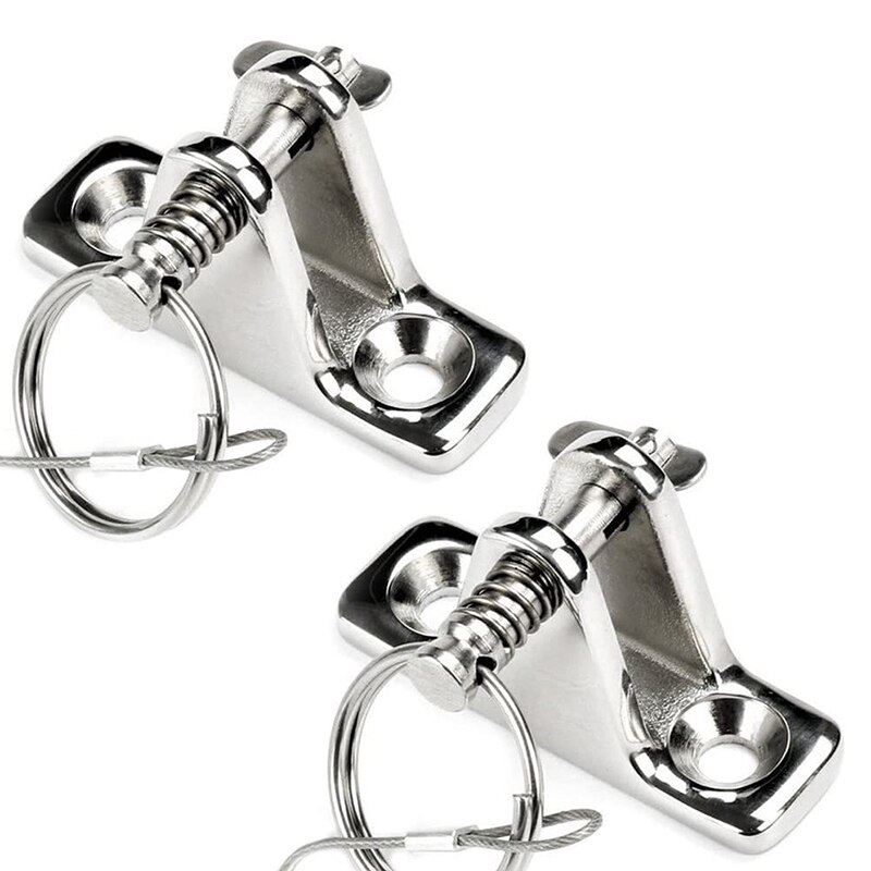 2Pcs Boot Bimini Top Dek Scharnier Met Quick Release Pins Met Schroeven Mariene Hardware Rvs