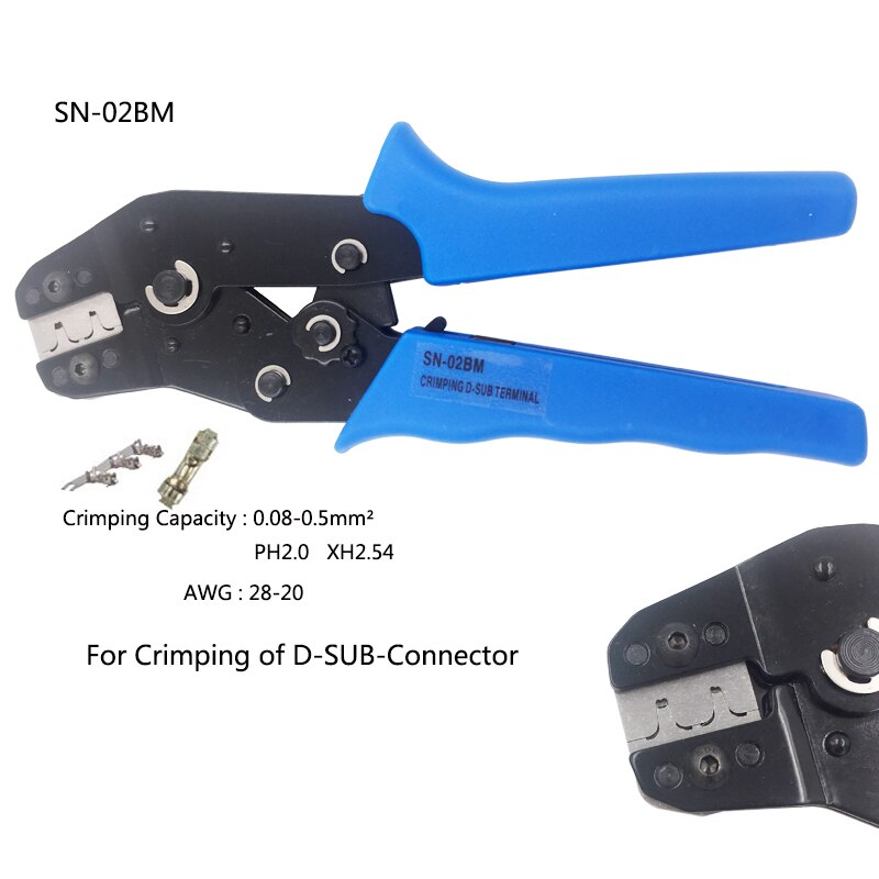 Draadkrimptang sn -48b/28b/01bm/02bm hoge precisie klem awg 0.08-0.5 mm 2/0.25-1 mm 2 xh2.54 ph2.0 multitool krimptang