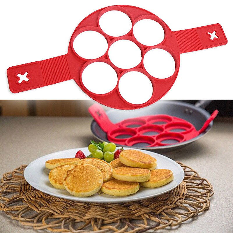 1PC Non Stick Flippin' Pancake Maker Silicone Pancake Snake Cake Molds Flippin Fantastic Easy Pancake Egg Ring Maker OK 0514