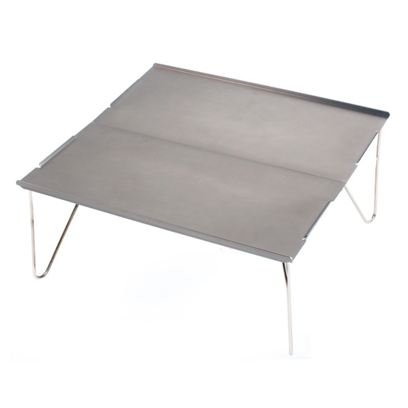 Folde bord grill picnic vandretur holdbar plade bærbare møbler mini desk camping enkelt letvægts høj belastning udendørs: Grå