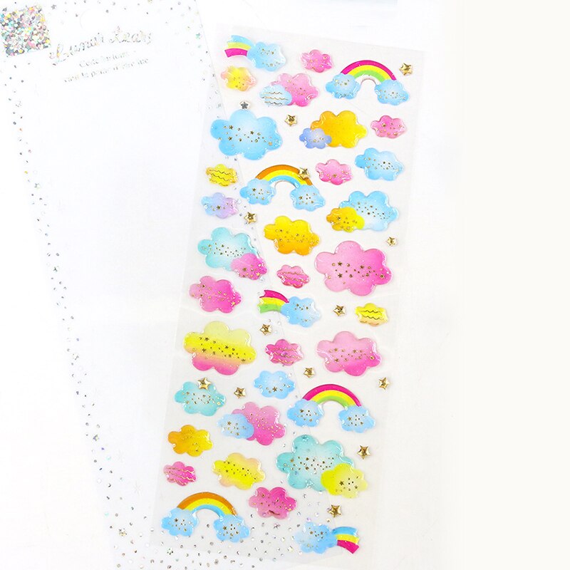 Fantasy water stickers bronzing 3D environmental protection mobile phone diary handbook sticker material children's: D-17