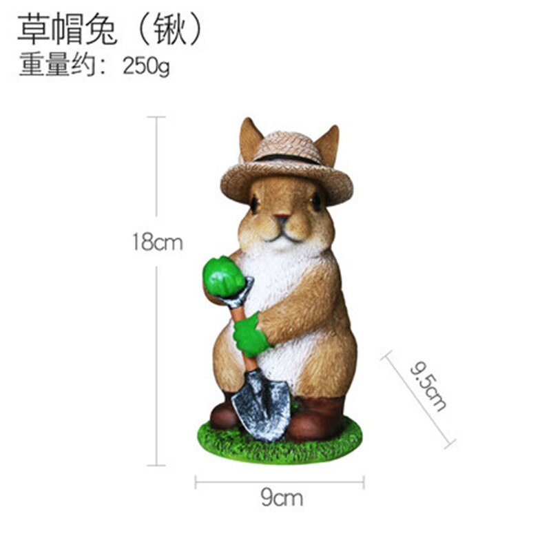 Large Resin Bunny Rabbit Figurines Garden Ornament Outdoor Art Yard Garden Animal Figurines Rabbits Decoration: 009