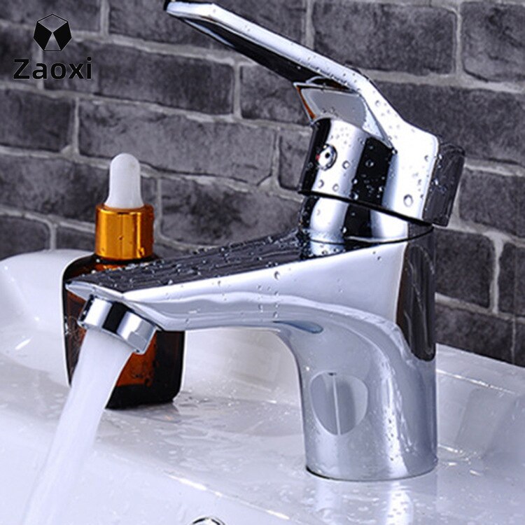 Zaoxi let at installere håndvaskarmaturer messing badeværelse håndvask håndvask armatur vandhane vask vandhane vandfald badekar blandebatterier  z161