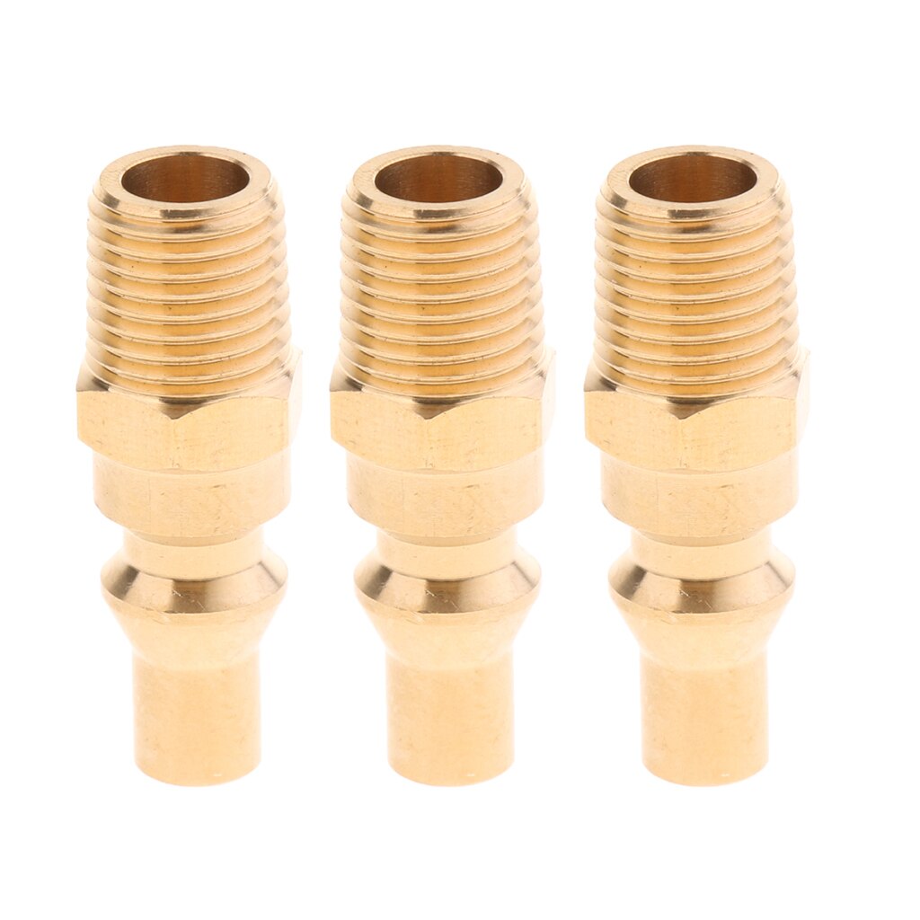 3 Pcs Premium Propane Gas Quick Connect Adapter Connector Hose Fitting 1/4'' Male Thread, for RV Oven, Easy to Install
