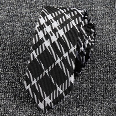 Nowy żakardowy krawat tkany dla mężczyzn klasyczny krawat w kratkę moda poliester męski krawat na ślub garnitur Plaid kropki krawat: SJ006-13