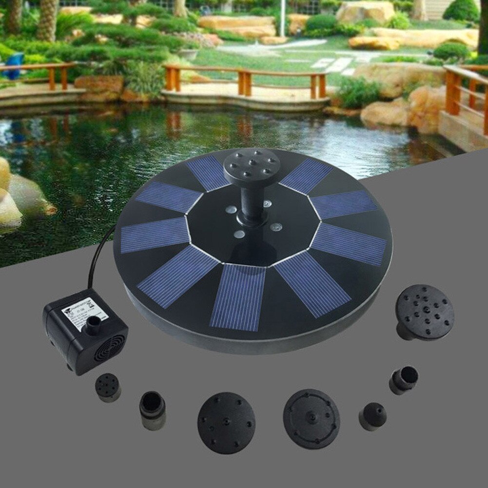Solar Pomp Fontein 5V/1.4W Vogelbad Drijvende Water Zonne-energie Met 4 Nozzles Voor Vogel Bad Tuin vijver Zwembad Outdoor