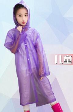 Unisex Waterdichte Regenjas Jas Clear Regenjas Regenjas Hooded Poncho Regenkleding Mannen Kind: chlid purple