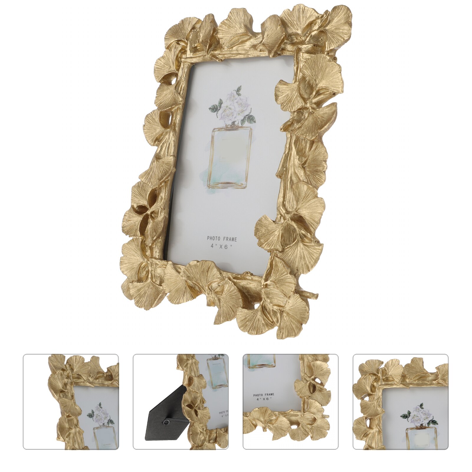 Gold Gingko Leaf Photo Frame Retro Bedroom Table Frame Adornment Decoration