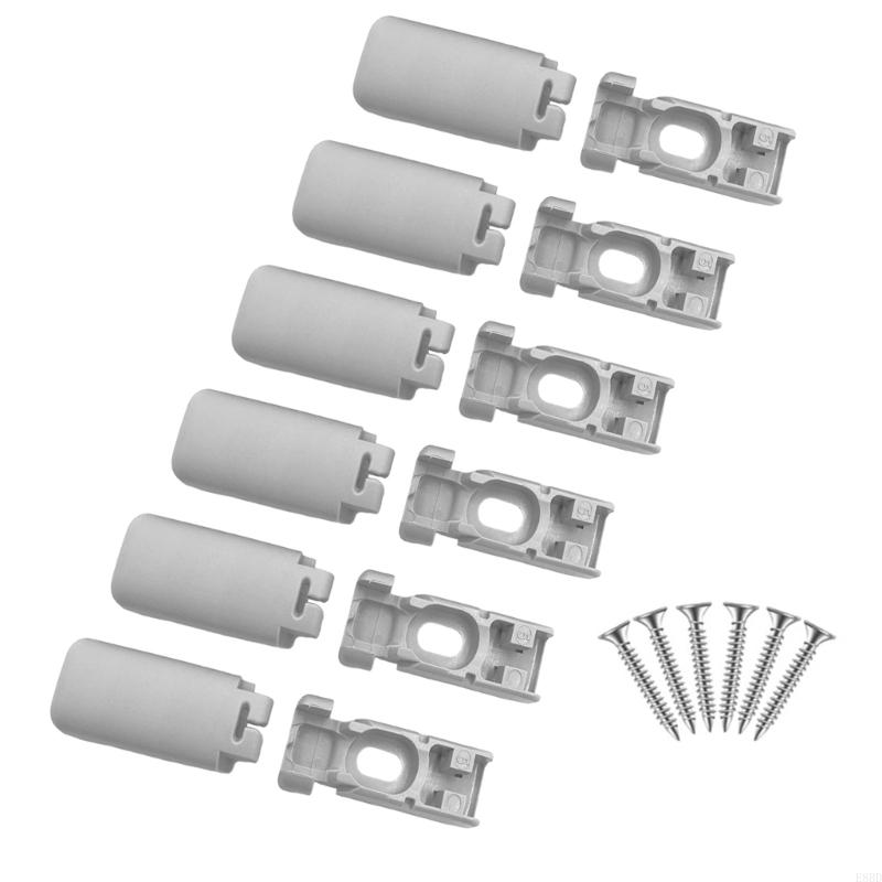 E8BD Pack of 6 Pleated Shade Holders with Mounting Screws for Home and Office Blinds Stability Clamping Brackets and Shoes