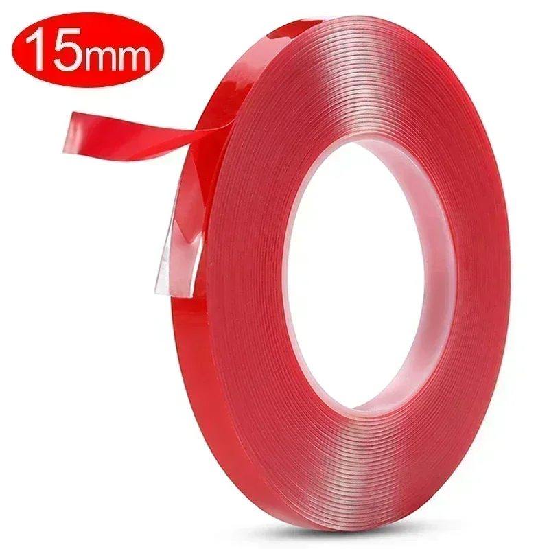 3/12 m starkes doppelseitiges Klebeband, Acryl, transparent, keine Spuren, robustes Klebeband für Zuhause, Büro, Auto, feste Aufkleber: Champagner / 50m