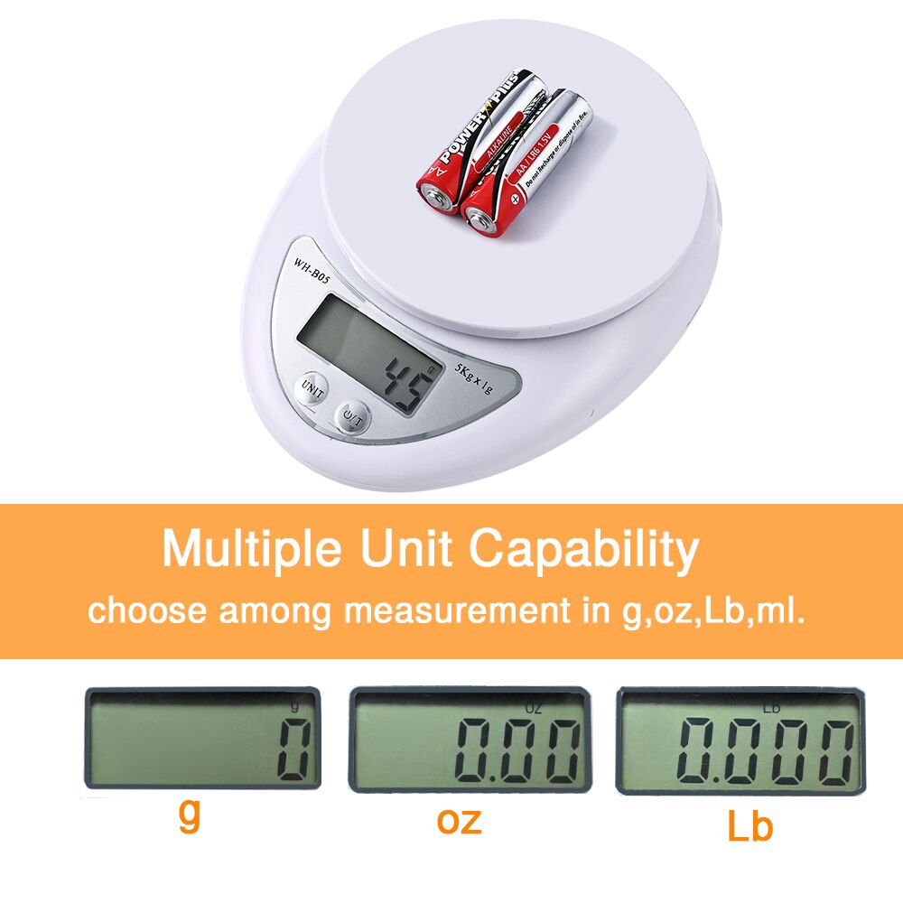Anpro 5Kg/1G 1Kg/0.1G Draagbare Digitale Weegschaal Led Elektronische Weegschalen Postal Voedsel Meten gewicht Keuken Led Elektronische Weegschalen