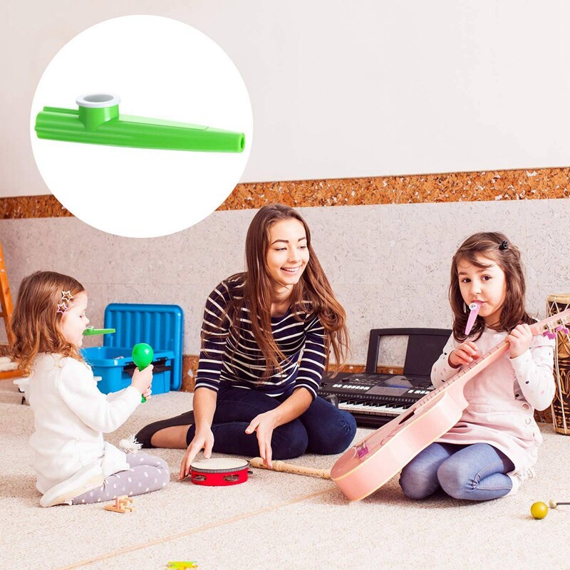 24 Stuks Plastic Kazoos 8 Kleurrijke Kazoo Muziekinstrument, Goede Comp Voor Gitaar, Ukelele, Viool, piano Toetsenbord, Grote