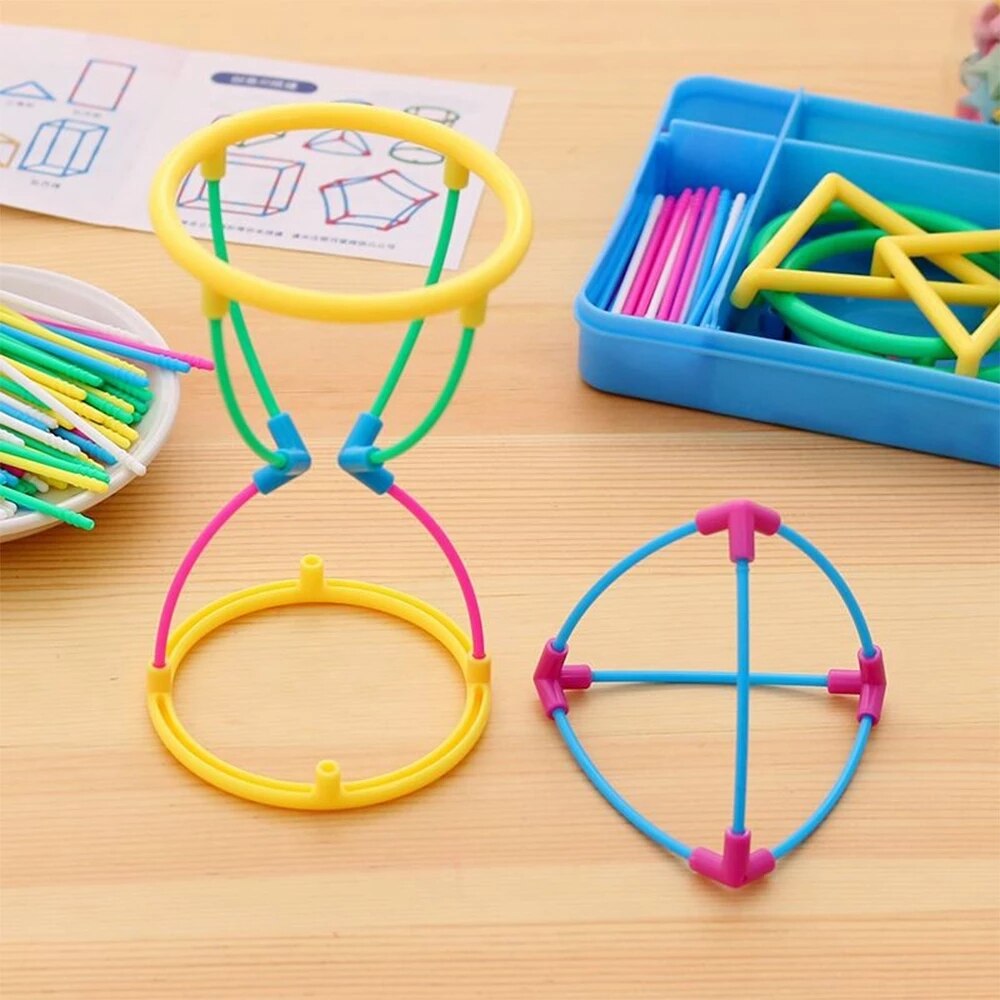 1 Set Primary Mathematics Math Geometric Educational Toy DIY Geometry Model Assemble Kit Student Teacher Education Tools