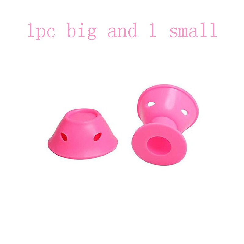 Rulos mágicos de silicona para el cuidado del cabello, rizador de goma suave, sin calor, sin Clip, herramienta de estilismo, cuidado para dormir: 2pcs pink