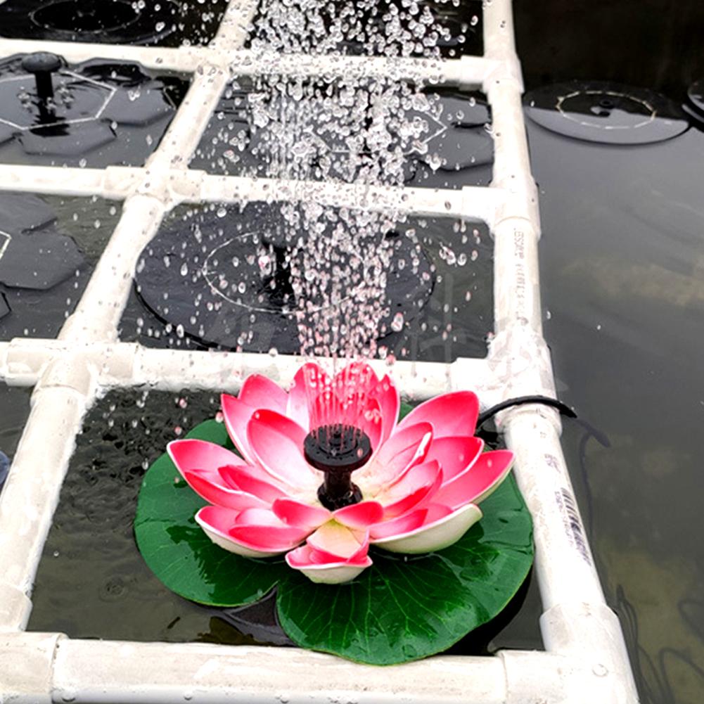 Solar Lotus Flower Fountain Water Pump Courtyard Landscape Garden Pond Decor so it can runs automatically, electricity needed.