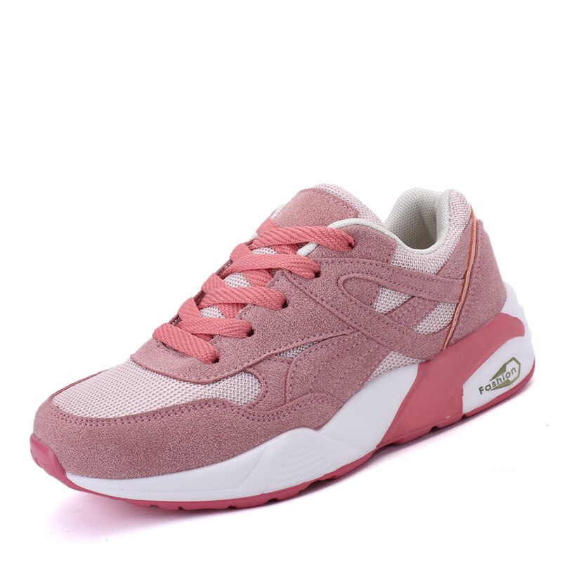 Kvinder fritidssko dame letvægts åndbare komfortable sneakers flade pink sko kvinder tennis feminino platform sko zapatos: Lyserød / 5.5