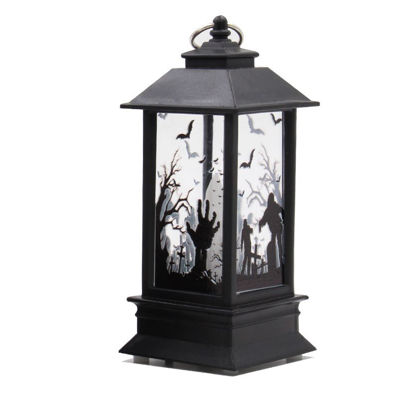 Halloween Vintage ▾ Zucca Luce Quadrato Simulato Fiamma Lampada Decorativa portato Lanterna Lanterna Appesa Rifornimenti Del Partito sbarra arredamento: Ghost Lamp