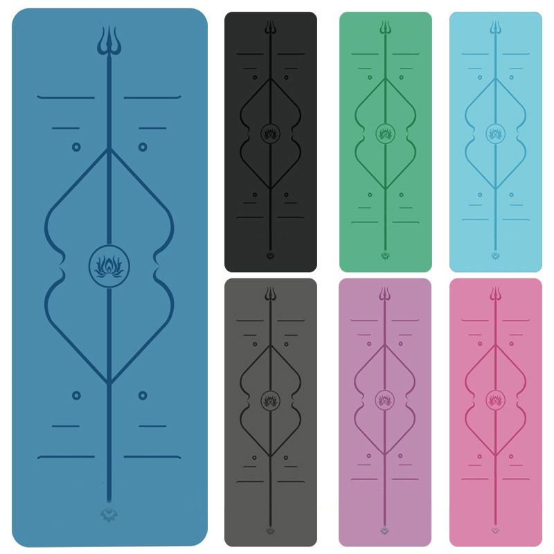 Eco-Friendly 6mm TPE With Posture Line Thicken Yoga Pilates Mats Pad For Lose Weight Home Gym