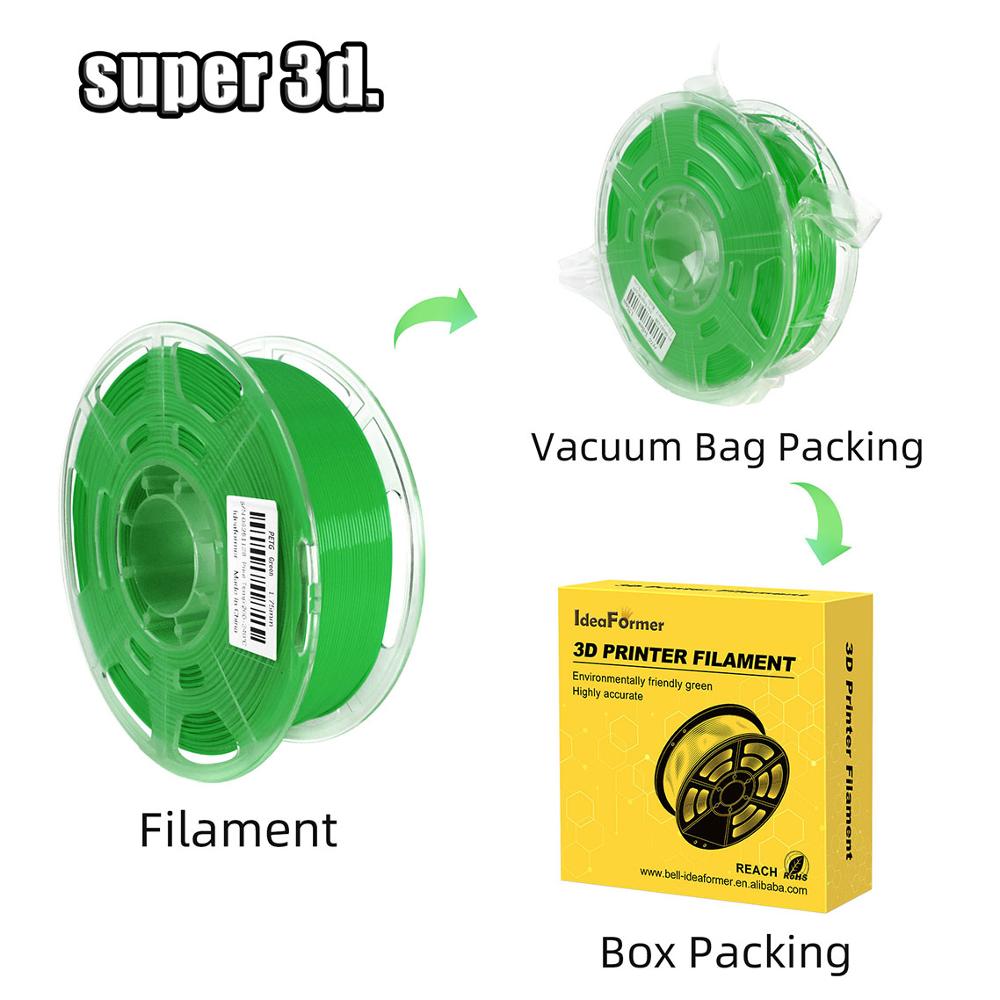 3D Printer Filament PETG 1.75mm 1kg/2.2lbs Plastic Filament Consumables PETG Material DIY printing 100% no bubble