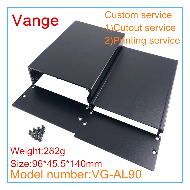 1pcs/lot split extruded project metal housing 96*45.5*140mm 6063-T5 aluminum enclosures diy cases shell for electronics module