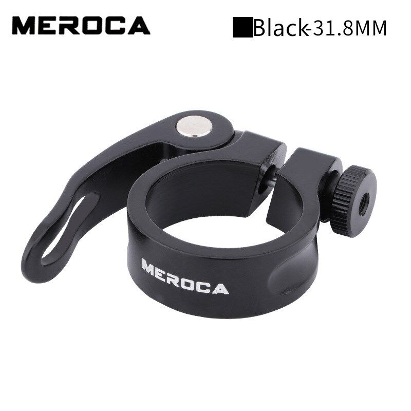 Meroca Fiets Zadelpen 31.8 34.9Mm Klem Qr Quick Release Aluminium Cnc Fiets Lock Klemmen Fietsen Deel Zadelpen clip: Black 31.8mm