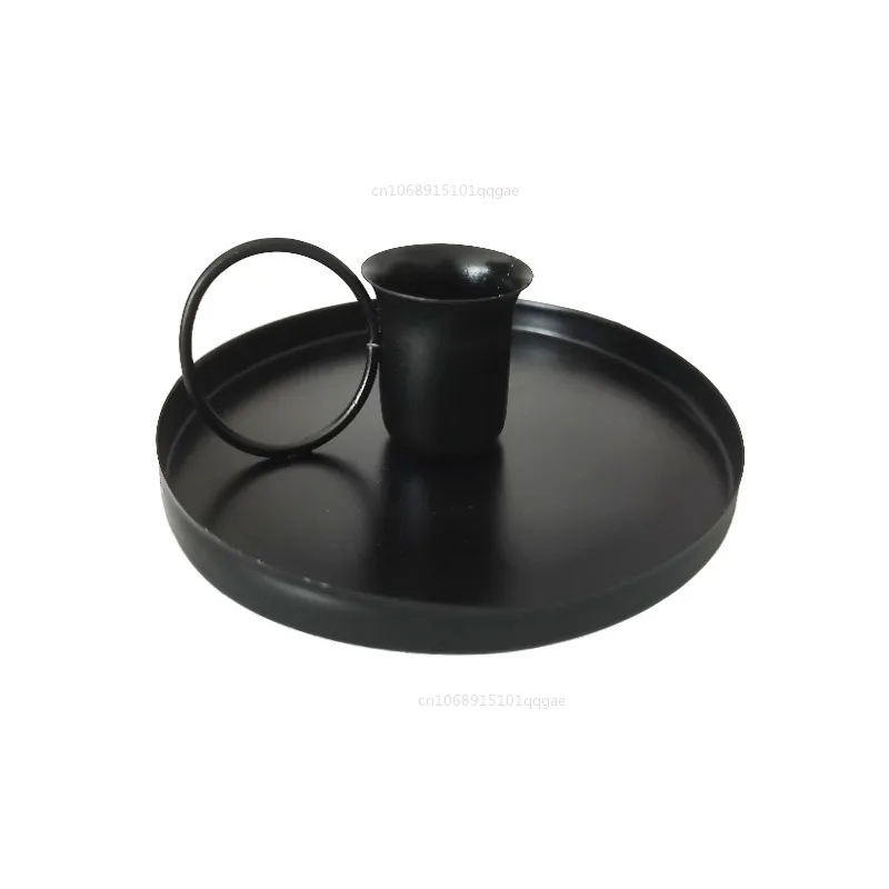 Candle Holder Desktop Candlestick Adornment Metal Candlestick Taper Candle Holder with Handle Home Wedding Decorations