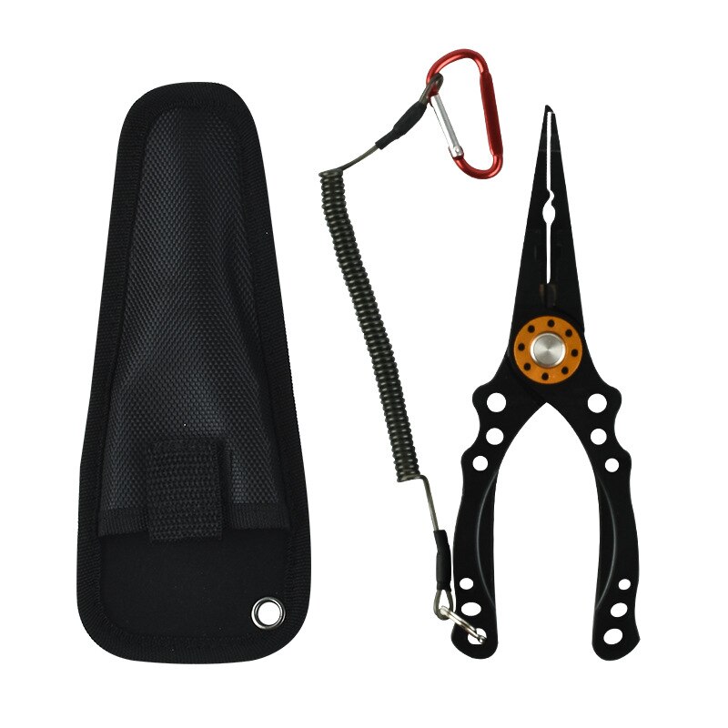 Lure pliers multifunctional fishing pliers fish controller fishing tools stainless steel split ring pliers Hook extractor: black
