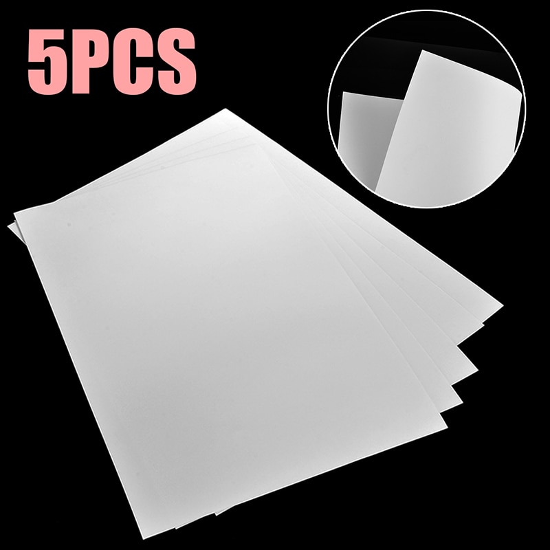 5 Pcs Clear White A4 Size Water Slide Decal Papier Handig Gebruik Inkjet Water-Glijbaan Transfer Papier Diy Kleding patroon Tool