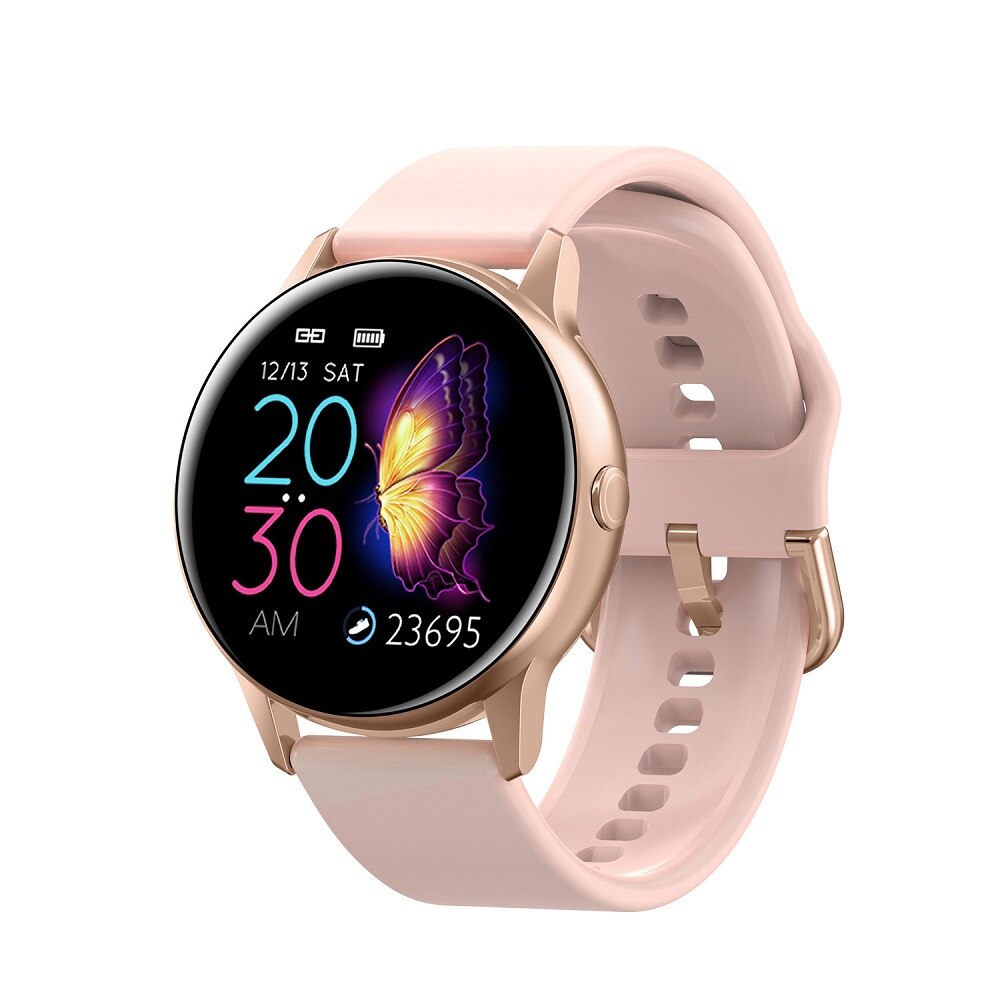 Smartwatch IP68 , dispositivo portátil impermeable, Monitor de ritmo cardíaco, pantalla a Color, reloj inteligente deportivo para Android IOS Larga modo de reposo: Silicone Pink