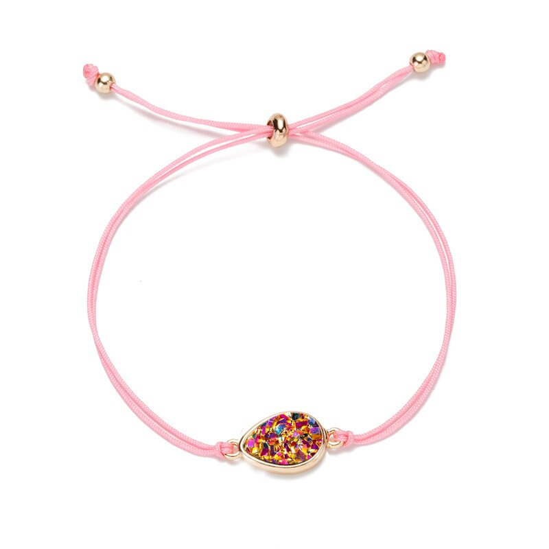 Ronde Druzy Drusy Armband Faux Hars Druse Stone Verstelbare Touw Koord Armband Sieraden voor Vrouwen/Vriendin: 12