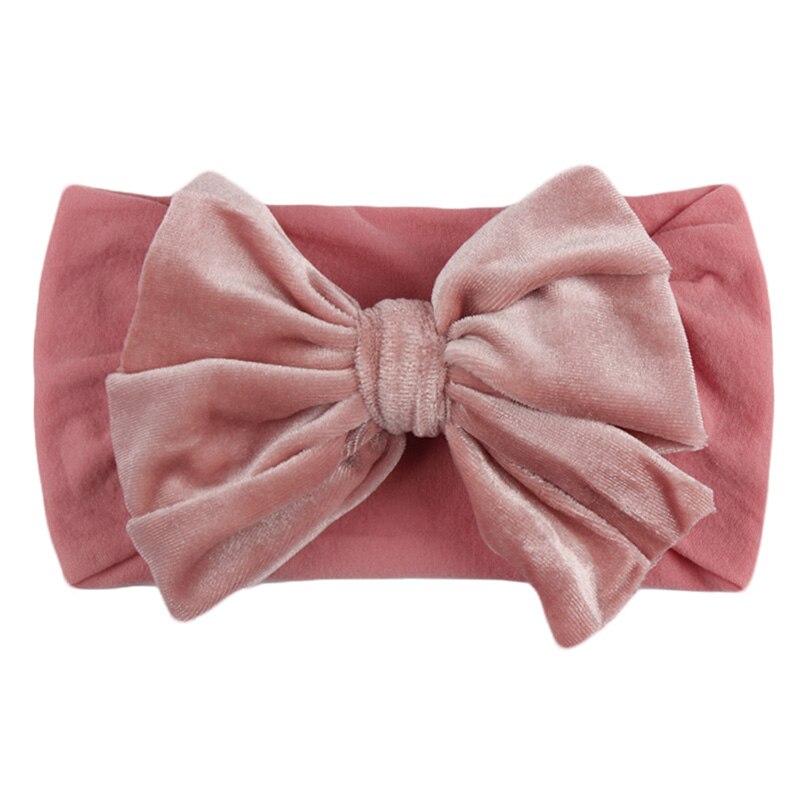 Inverno de pelúcia veludo bebê bandana para meninas arco grande cor sólida elástico hairbands princesa bonito acessórios para o cabelo do bebê coisas
