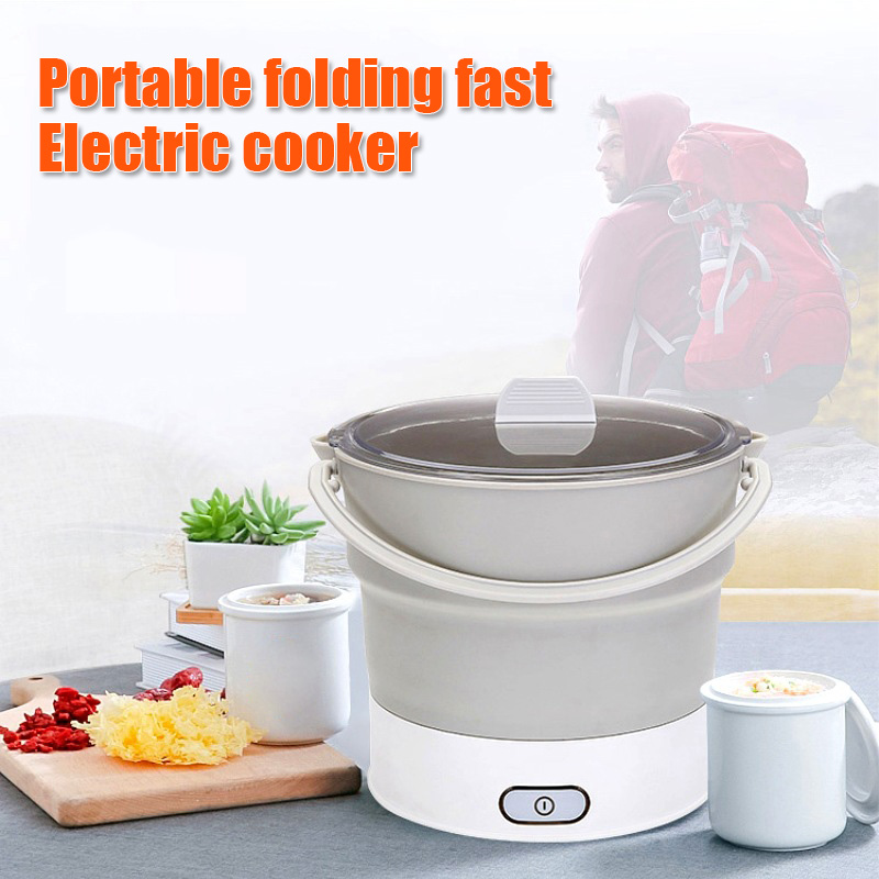 Opvouwbare Elektrische Draagbare Pot Fornuis Waterkoker Steamer Kook Dual Voltage Voor Keuken 66CY