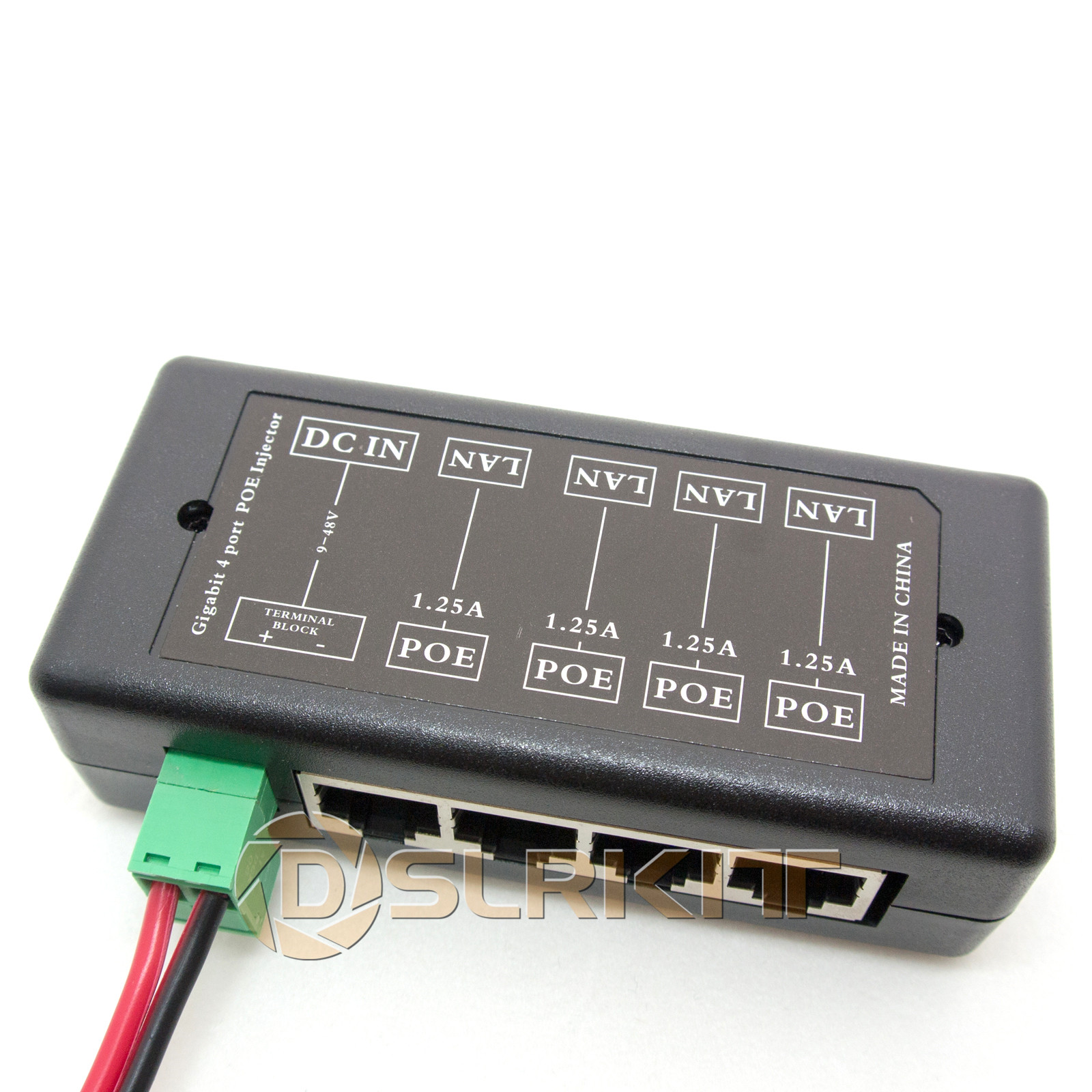 4 Ports Gigabit Passive PoE injector midspan Ethernet Adapter NO Power Adapter