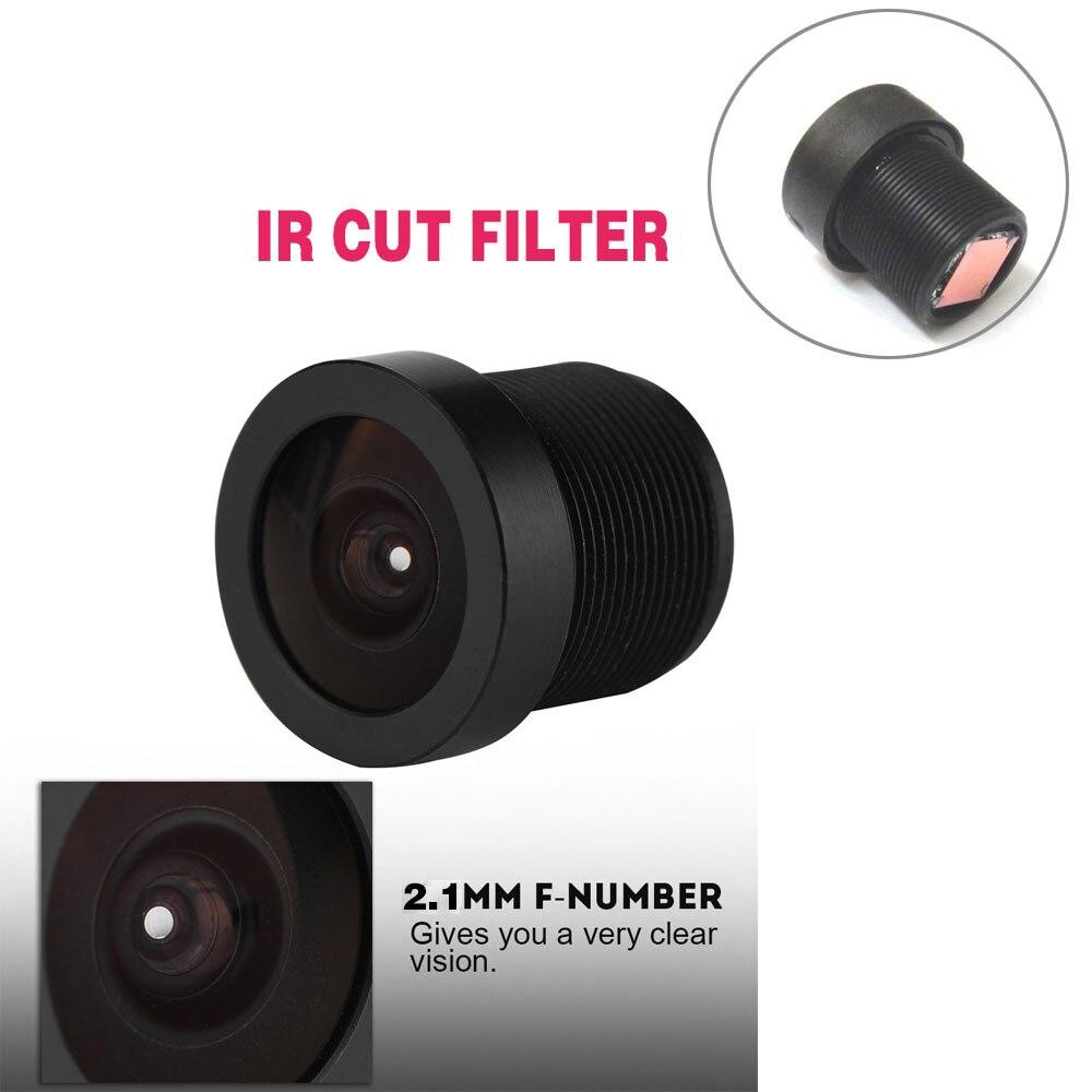 Objectif Fisheye CCTV 8MP 1.55mm F2.0 - Grand Angle 185°, Monture M12 - Pour Caméra Surveillance Panoramique