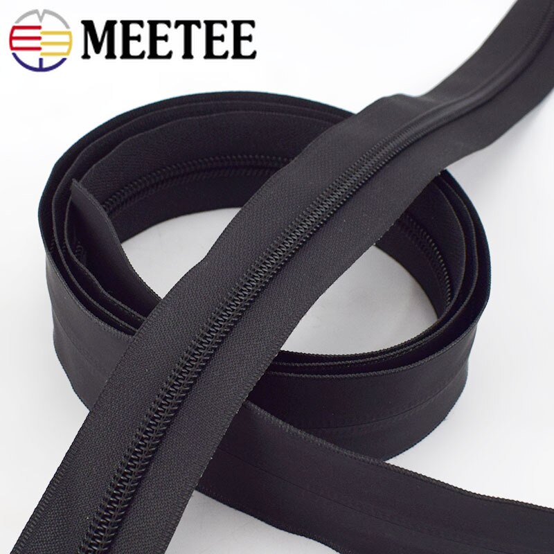 3# 5# Waterproof Zippers Black Invisible Nylon Zipper For Sewing Outdoor Jacket Bags Suitcases Coil Zips DIY Accessories