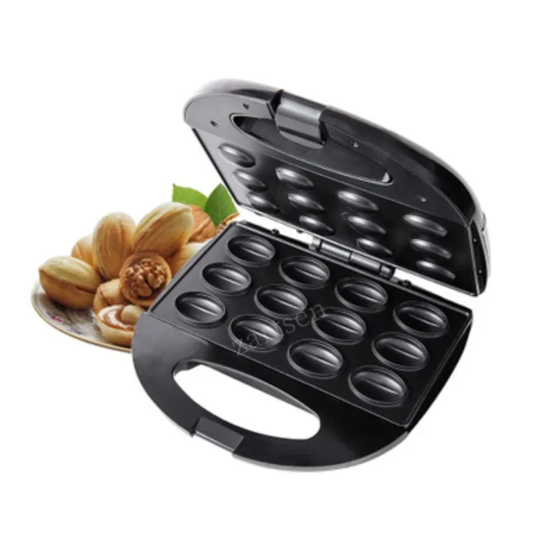 Mini Machine à gâteaux aux noix électrique automatique, gaufrier aux noix, Machine à pain, Sandwich, grille-pain en fer, cuisson du petit déjeuner, four