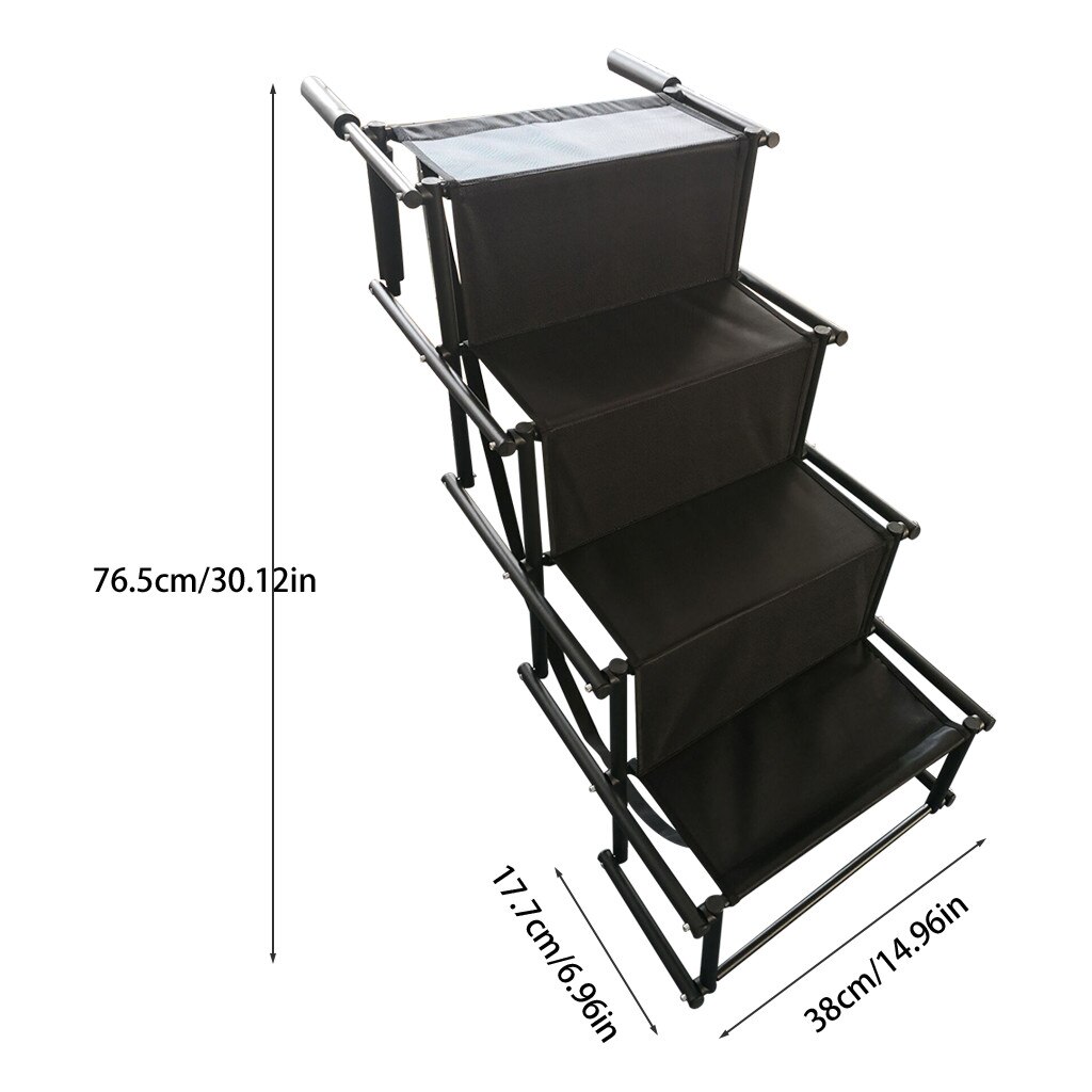 Pet Dogs Training Behaviour Aids Pet Dogs Cats Folding Car Dog Steps Stairs Lightweight Portable Rustproof Metal Frame 4 Step