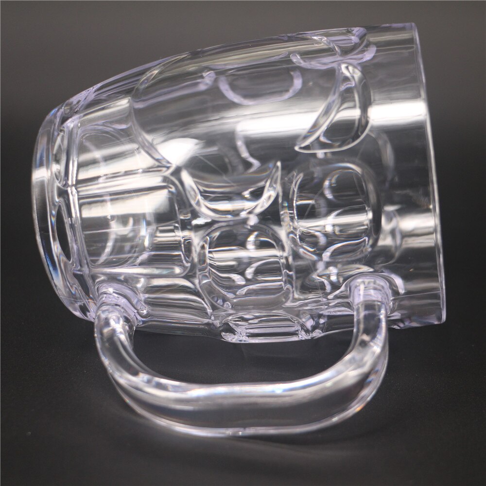 8pcs Unbreakable Acrylic Beer Cup KTV Large Beer Mug Plastic Dimple Beer Tankards Breakfast Milk Coffee Water Mug Bar Drinkware